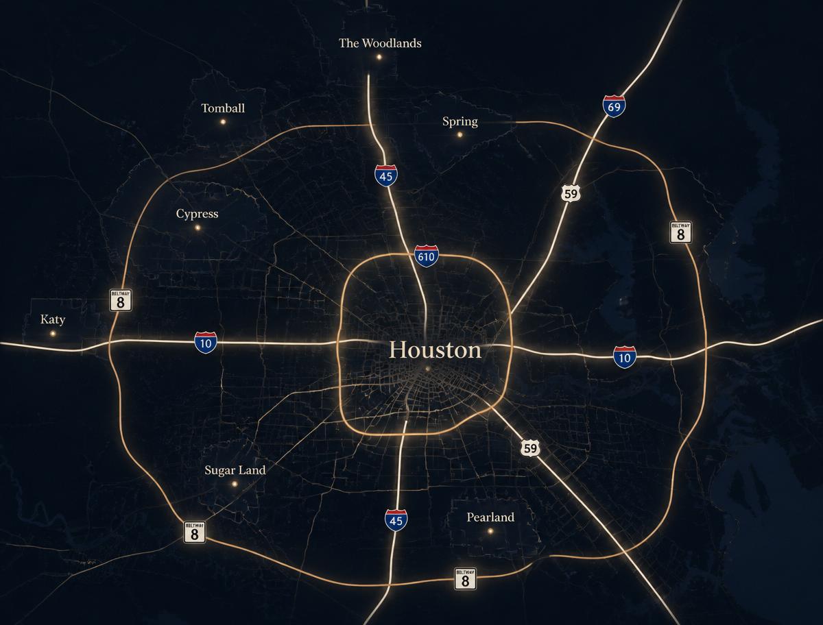 Map of the Metro Houston area